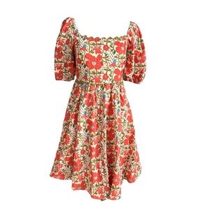 Gigio Poppy and Rick Rack Dress, Size Small